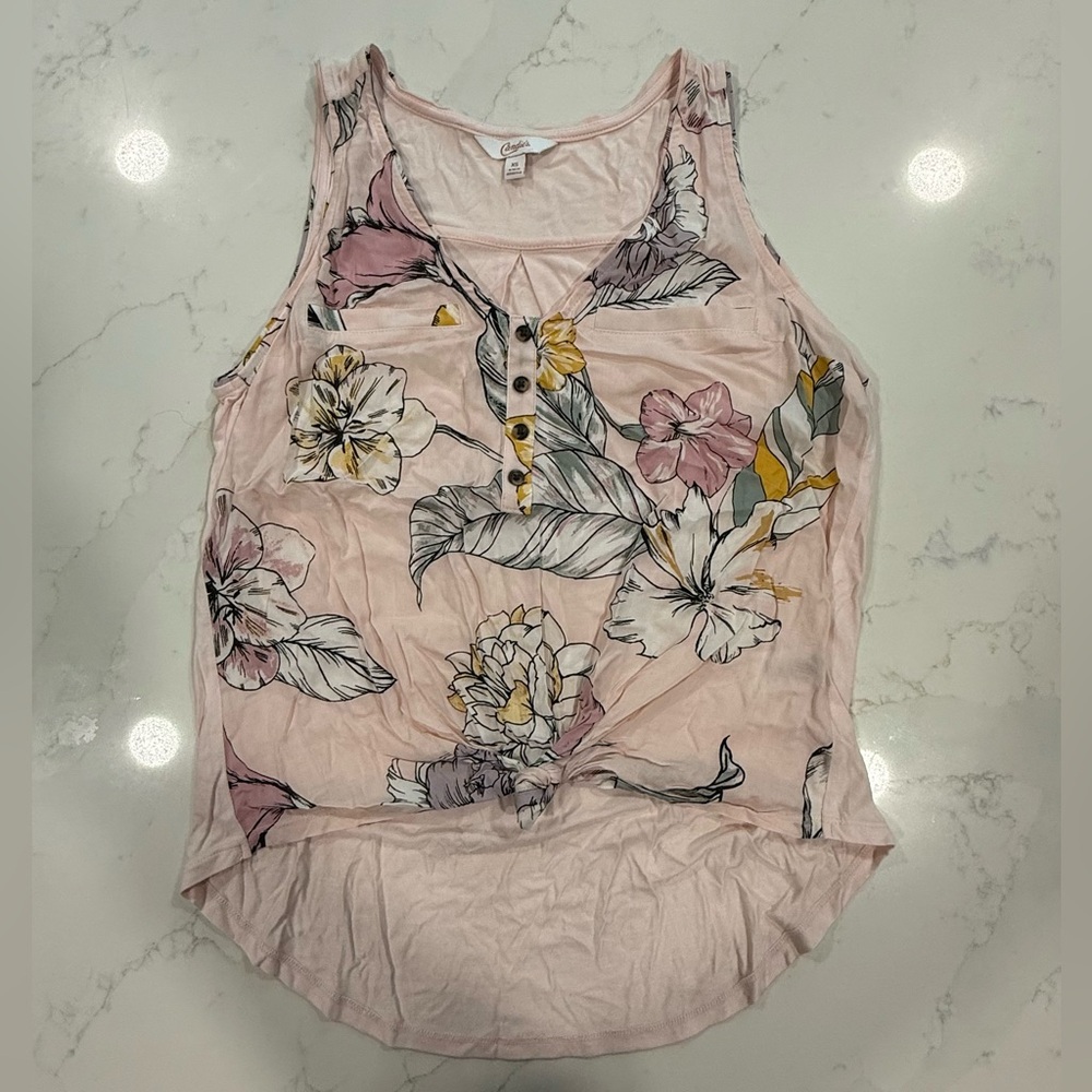 Candie's Pink Sleeveless High/Low Tank Top - Size XS